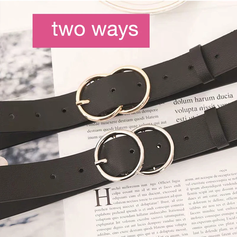 Ремень из экокожи Женский роскошный модный двухсторонний пояс для джинсов