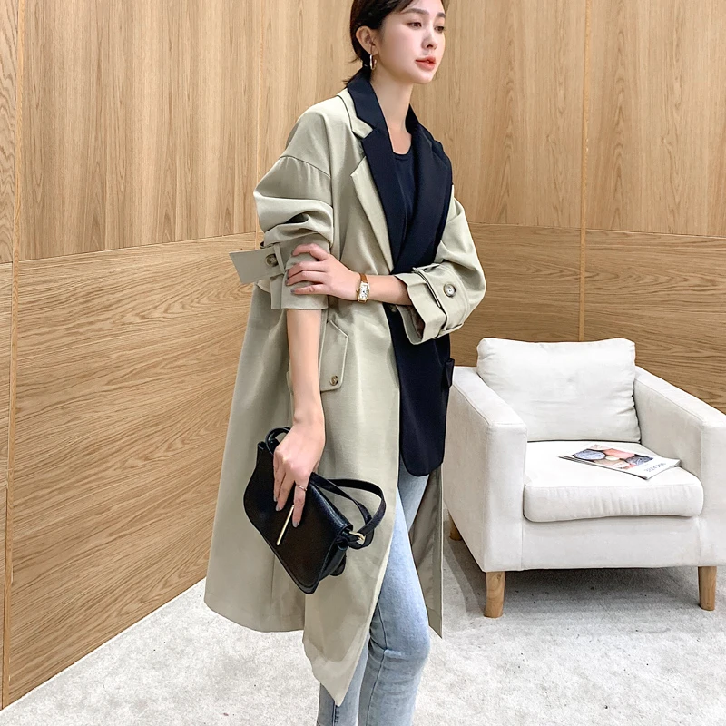 Новинка 2020 Женская Осенняя однотонная ветровка XUXI в Корейском стиле хлопковая