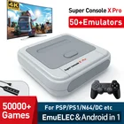 Мини-игровая ретро-консоль X Pro 4K TV HD с Wi-Fi, 50000 + игр для беспроводных контроллеров PSPN64DCNDSPS1