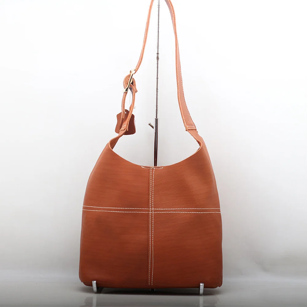 

Luxury Genuine Leather Shoulder Bag for Women Minimalism Style 100% Cowhide Handbags Female Office Tote Bag Elegant Purses 2021
