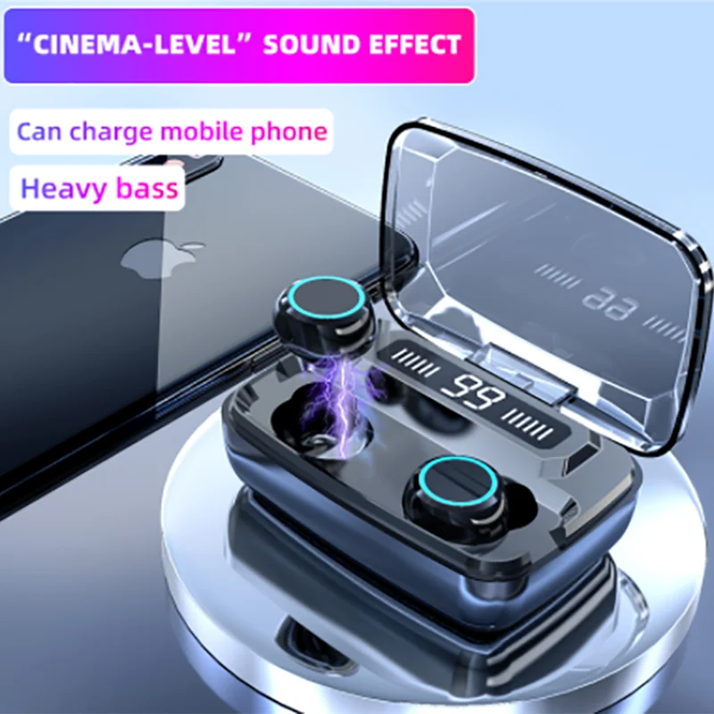 M11TWS сенсорная Беспроводная bluetooth гарнитура для упражнений HiFi 4000 мА