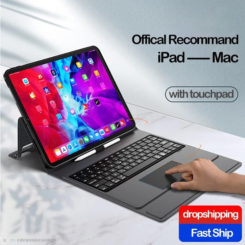 

Touchpad Keyboard Case for Ipad Air 4 2020 Air 3 2 1 9.7 Case and Keyboard for Ipad Pro 10.5 11 12.9 2020 10.2 8th 7th Mini 4 5