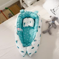 baby nest bed with pillow 8550cm portable crib travel bed infant toddler cotton cradle for newborn baby bed bassinet bumper