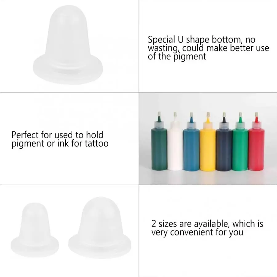 100 шт./пакет Одноразовые Мягкие Силиконовые Чернила для татуировок колпачки