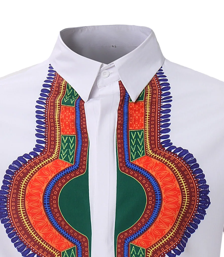 Африканская рубашка Дашики Мужская 2018 Повседневная с длинным рукавом на