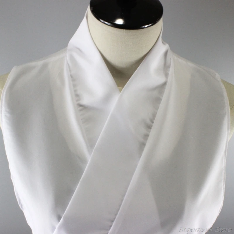 

Womens Vintage Chinese Style Hanfu Half Shirt Crop Top Cross Wrap Deep V-Neck White Fake Collar Detachable Dickey Blouse M19 21