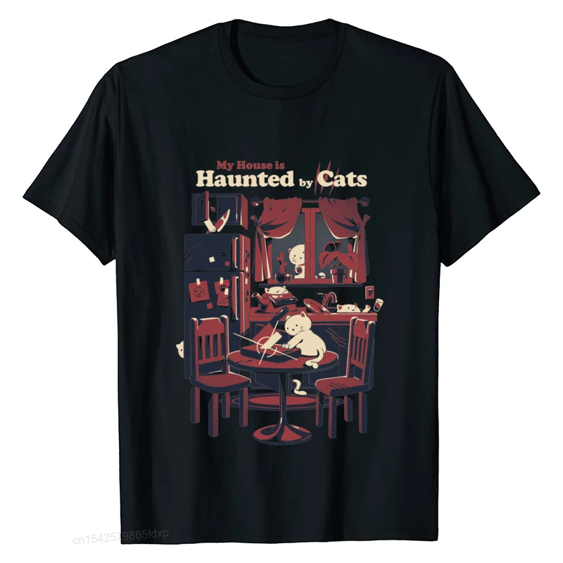 

Haunted By Cats Tops New Arrival O-Neck Crazy Men's T-Shirt For Unisex Casual Summer T Shirt Harajuku
