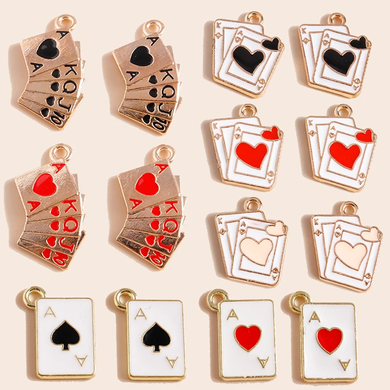 

10pcs Poker Game Ace Broadway Poker Charms for Earrings Keychain Bracelet Pendants DIY Jewelry Making Accessories Handmade Craft