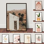 Растительная печать деревенский дом фото Канарские острова фотографии большая стена искусство деревенский Декор для гостиной домашний декор