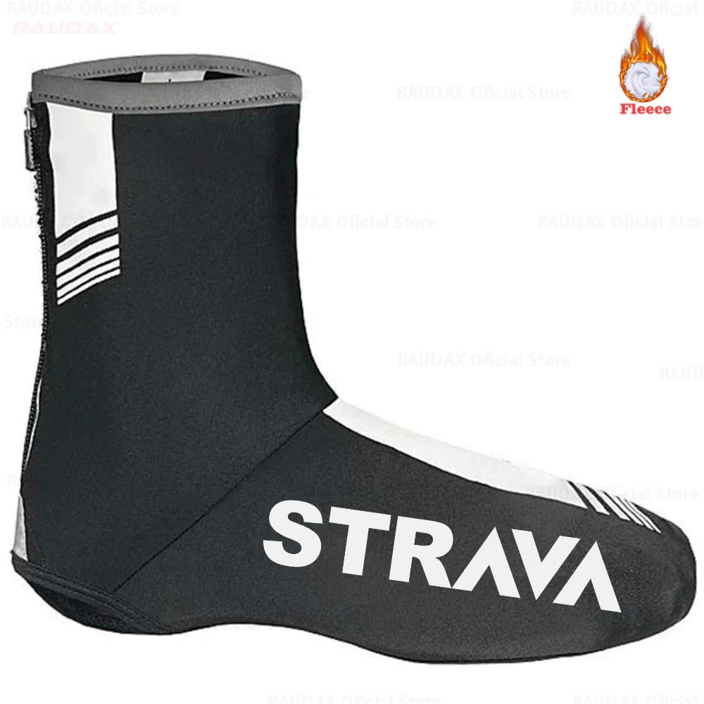 Зима 2021 флисовый чехол Strava для велосипедной обуви на молнии спортивной мужской