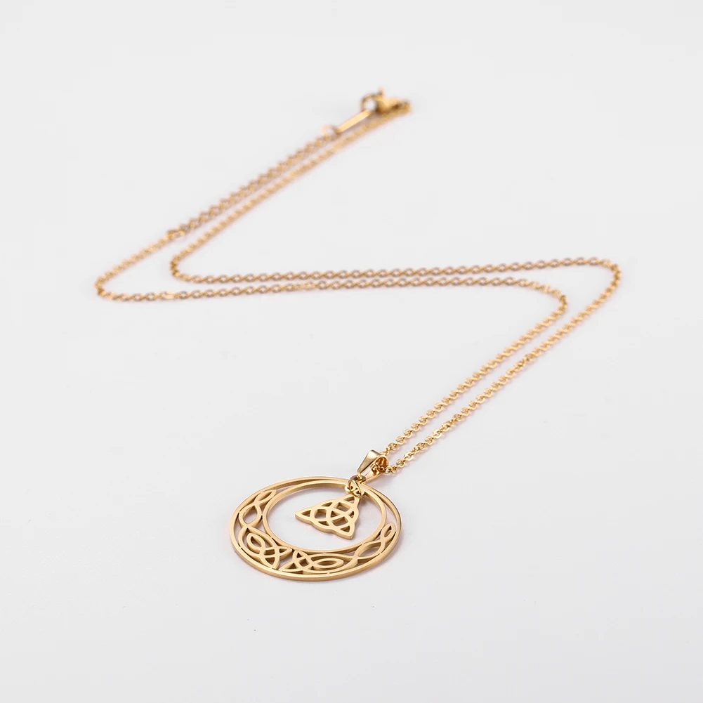 COOLTIME Classic Religious Knot Stainless Steel Long Pendant Gold Silver Color Jewelry Women's Necklaces Birthday Gift | Украшения и