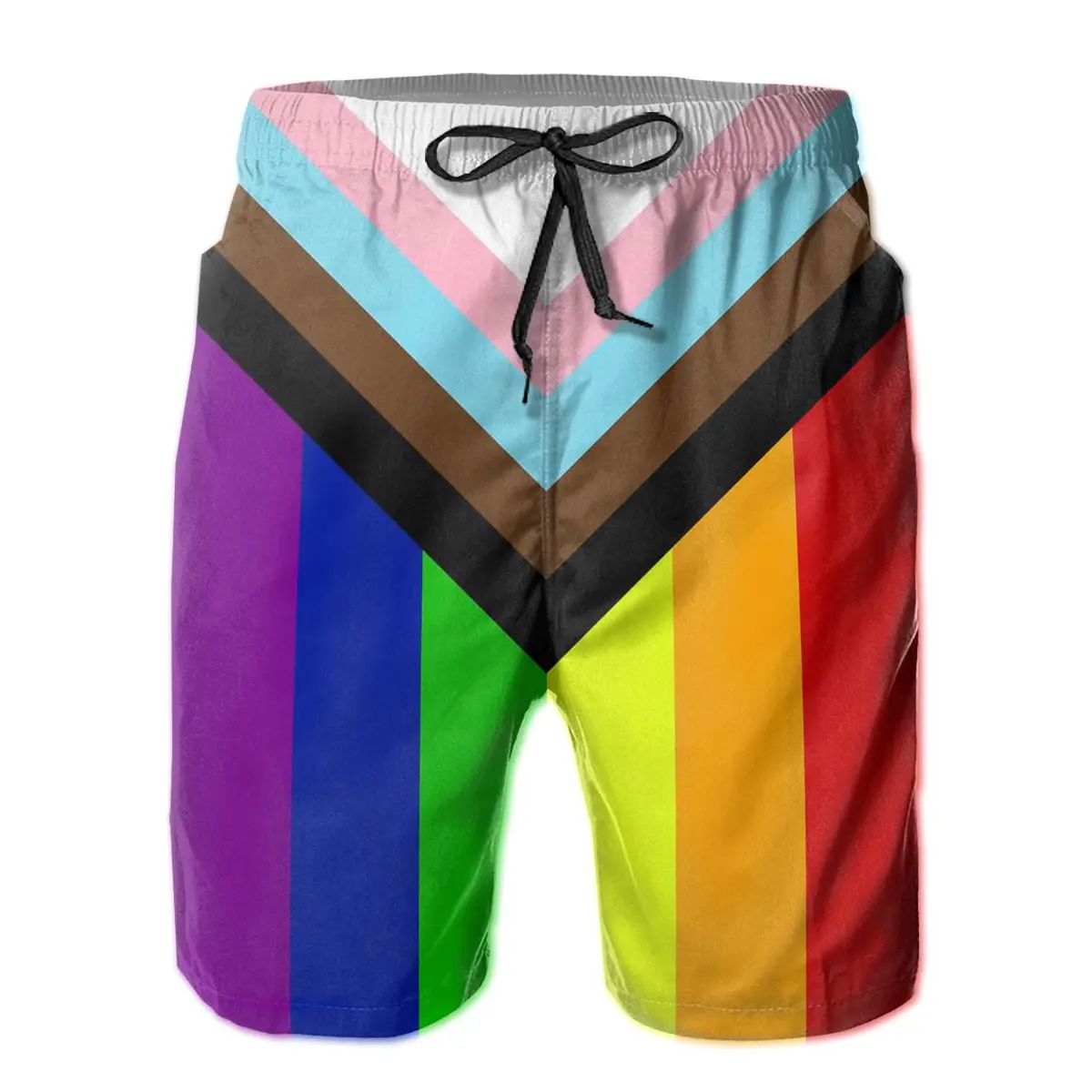 

Causal Breathable Quick Dry Humor Graphic R333 Casual Progress Pride Flag Hawaii Pants