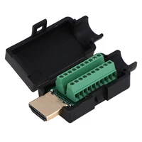 high quality 2 54mm hdmi male 19p plug breakout terminals solderless connector with black cover 20 26awg new