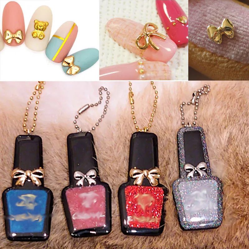 10 шт. золотые подвески в виде банта ожерелья для изготовления ювелирных изделий