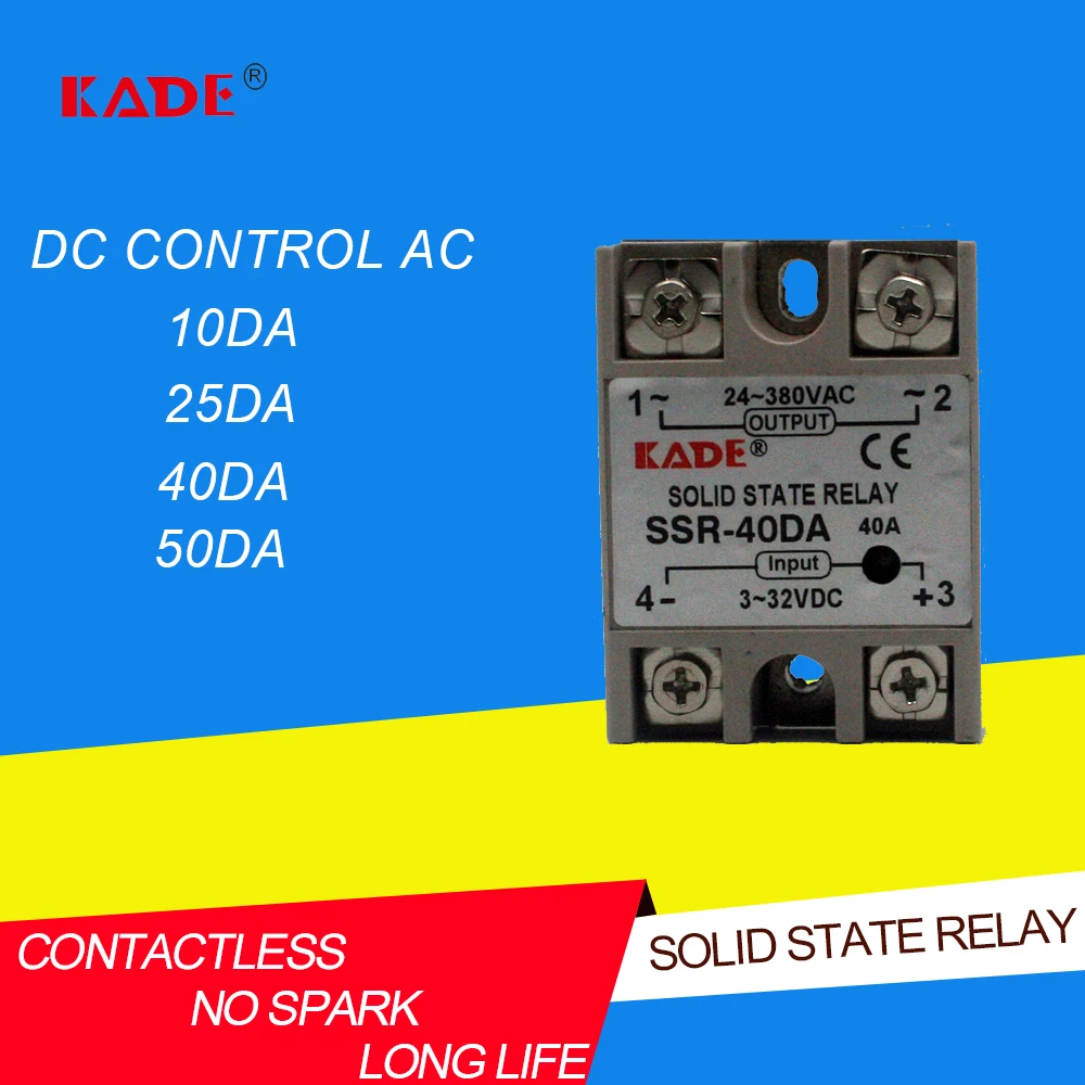 SSR -10DA/25DA/ 40DA/50DA DC control AC white shell Single phase Solid state relay without plastic cover | Обустройство дома