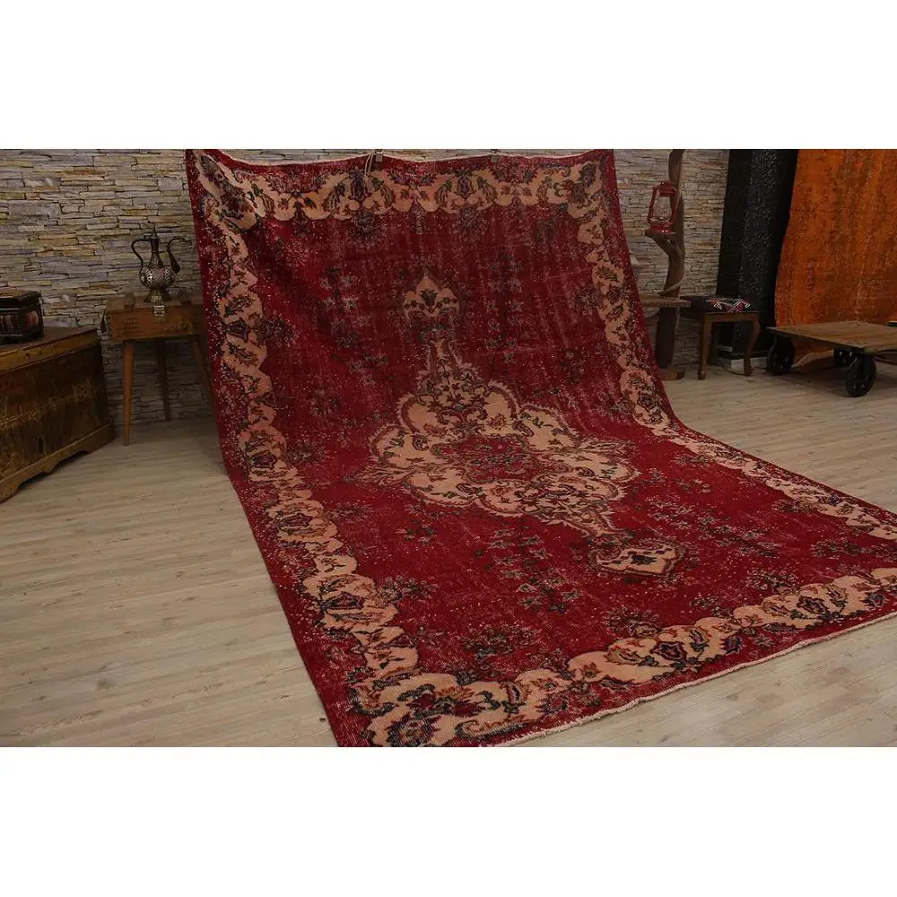 

234x330cm Unique Handmade Carpet Anatolian Design Rug Decorative Rug, Oversize Kilim Rug Oushak Rug 2448