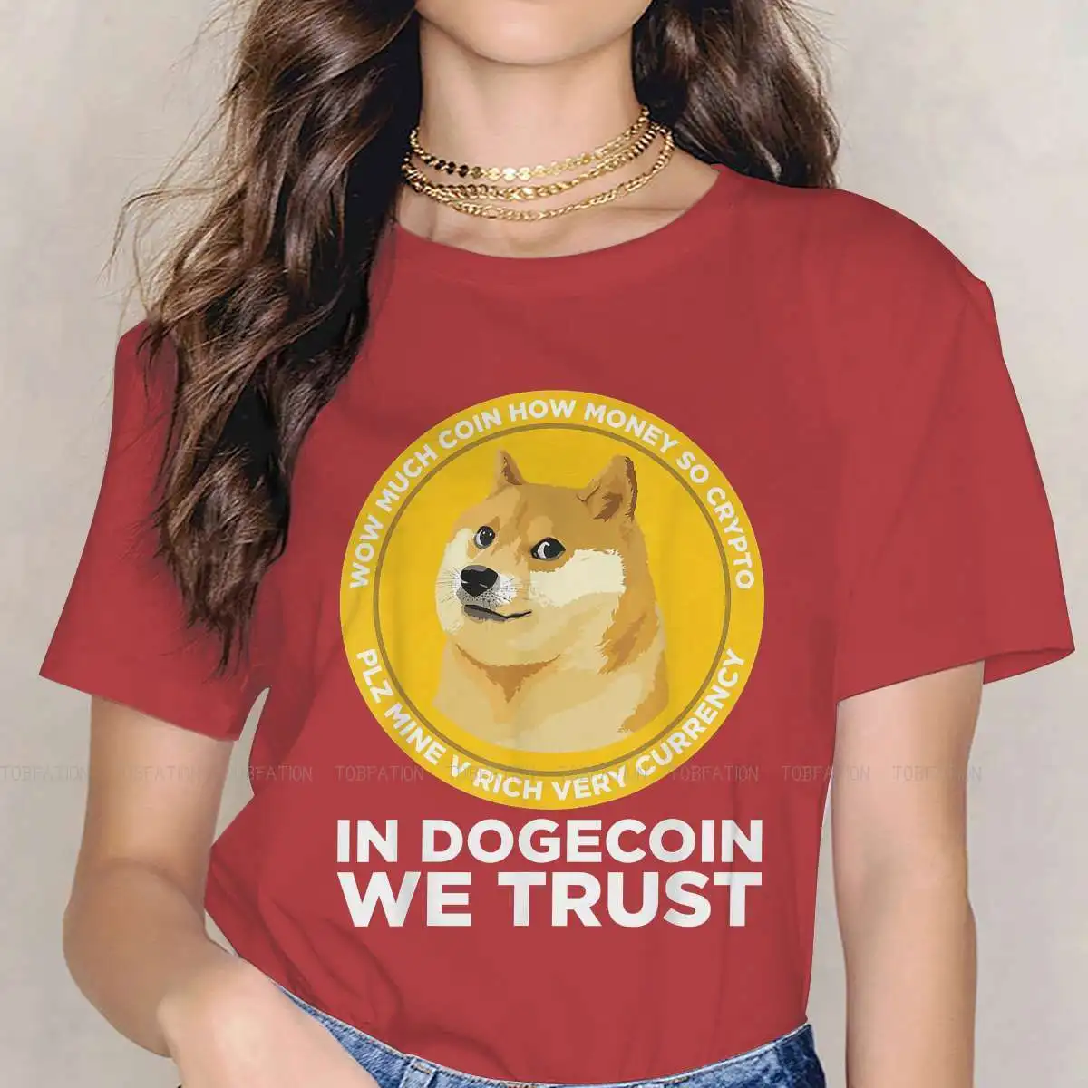 

In We Trust Casual TShirt Dogecoin DOGE Crypto Virtual Currency Printing Streetwear Casual T Shirt Girl 5XL Unique
