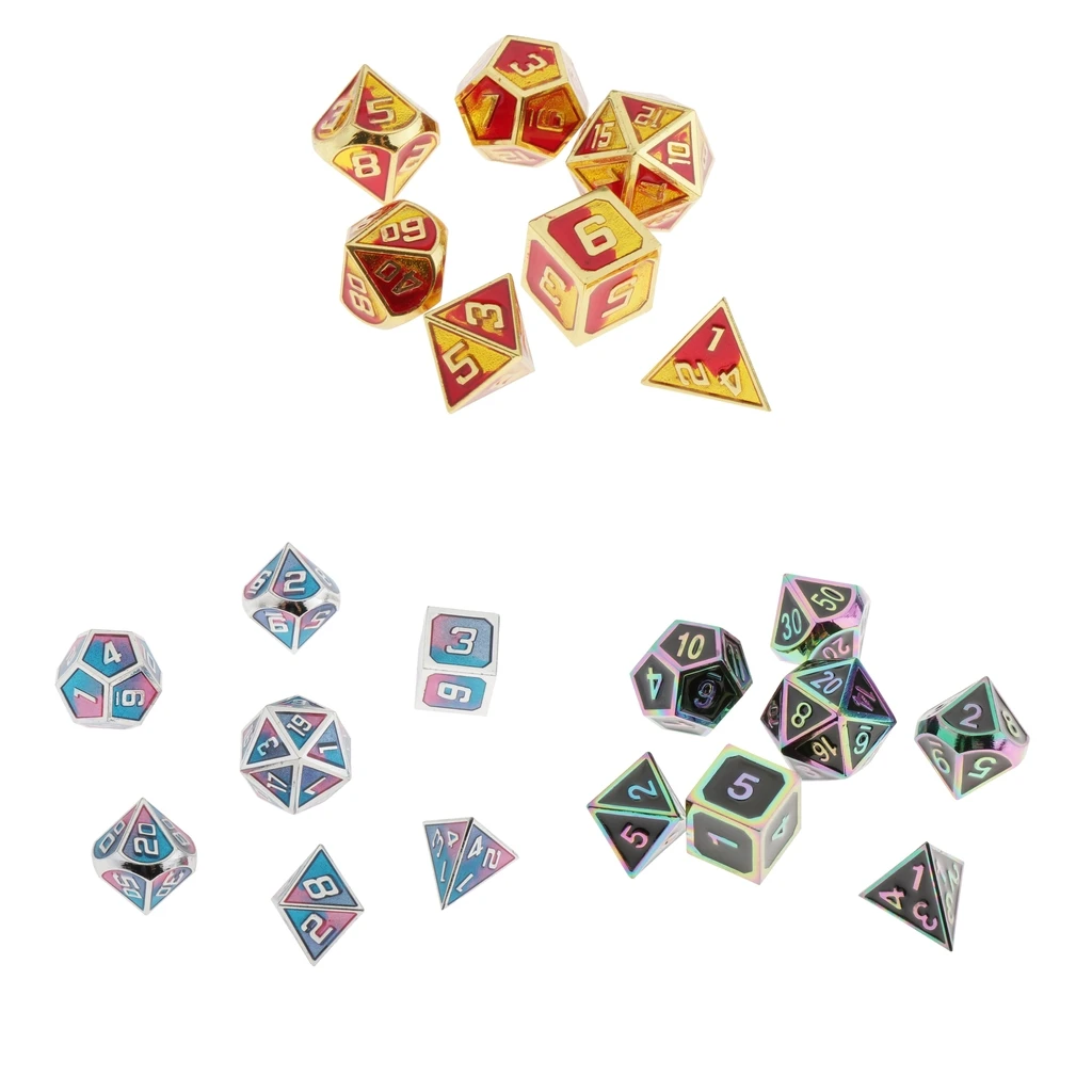 

7 Pack Polyhedral 7-Die Dice Set for and (D4 D6 D8 D10 D12 D20)