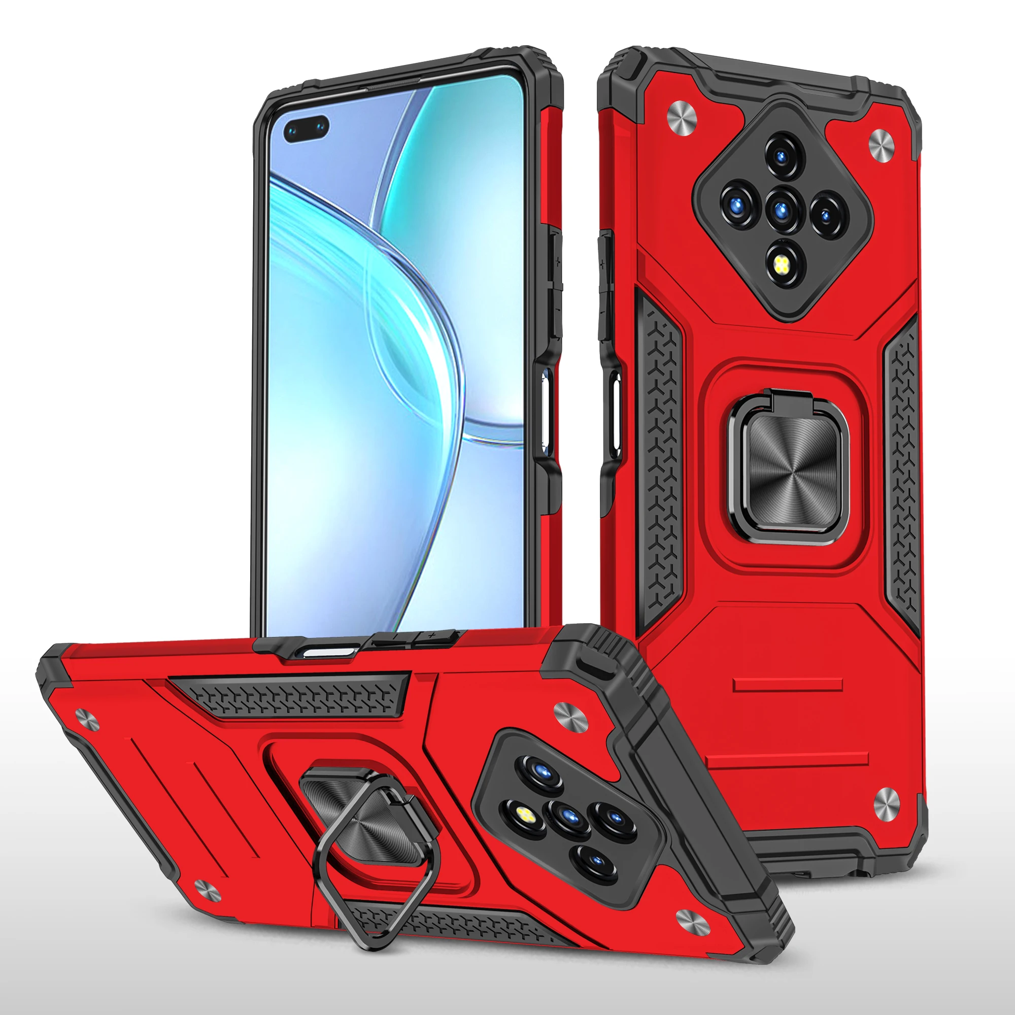 hybrid armor shockproof case for infinix hot 10 play hot 9 play zero 8 note 7 lite smart 4 ring kickstand tpu phone cover fundas free global shipping