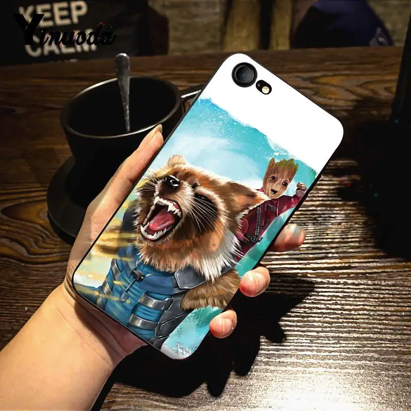 Фото Yinuoda для iphone 7 6 X Чехол Guardian Rocket енот Groot Treeman красивый чехол телефона 7X6 6S 8 Plus 5 XS XR Yinuoda для iphone 7 6 X Чехол Guardian Rocket енот Groot Treeman красивый чехол телефона 7X6 6S 8 Plus 5 XS XR