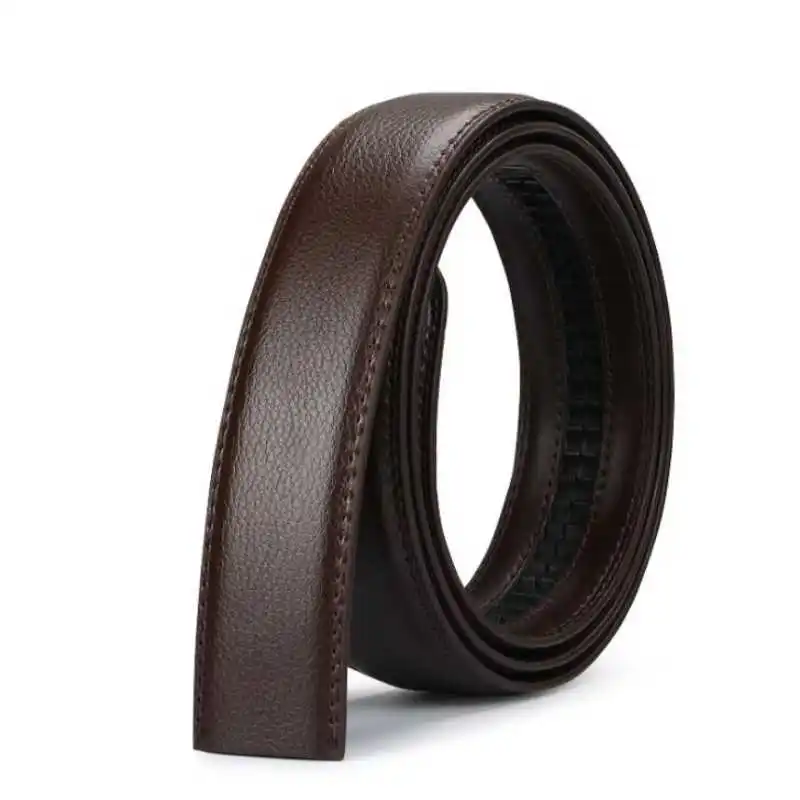 

Men High Quality Male Genuine Strap Jeans Belt Men's Automatic Buckle Belts No Buckle Belt Brand Belt