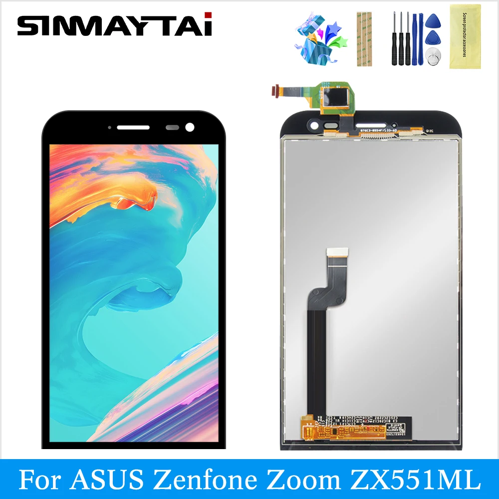 ЖК-дисплей ZX551ML для ASUS ZenFone Zoom дигитайзер сенсорный экран Запасные части черный