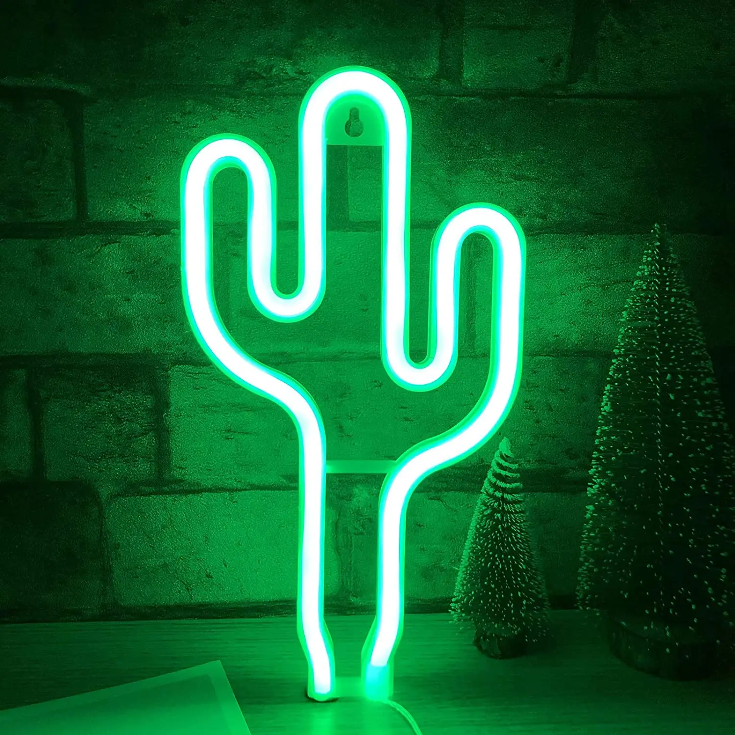 

LED Cactus Shaped Decorative Lighting Neon Sign Night Light USB Battery Powered Bar Wall Holiday Party Christmas Art Gift Lamp