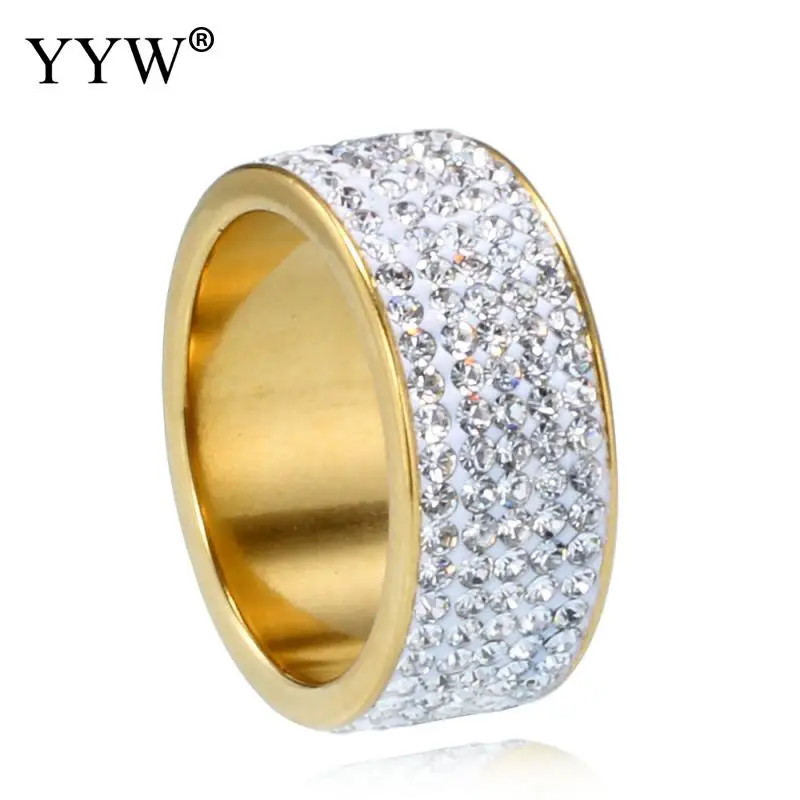 Кольцо на палец из нержавеющей стали для мужчин и женщин сверкающее обручальное