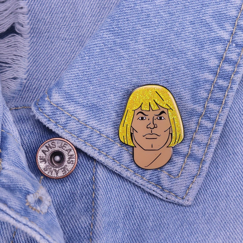 Фигурка героя мультфильма Вселенная Хи-мен Винтажная брошь | Украшения и