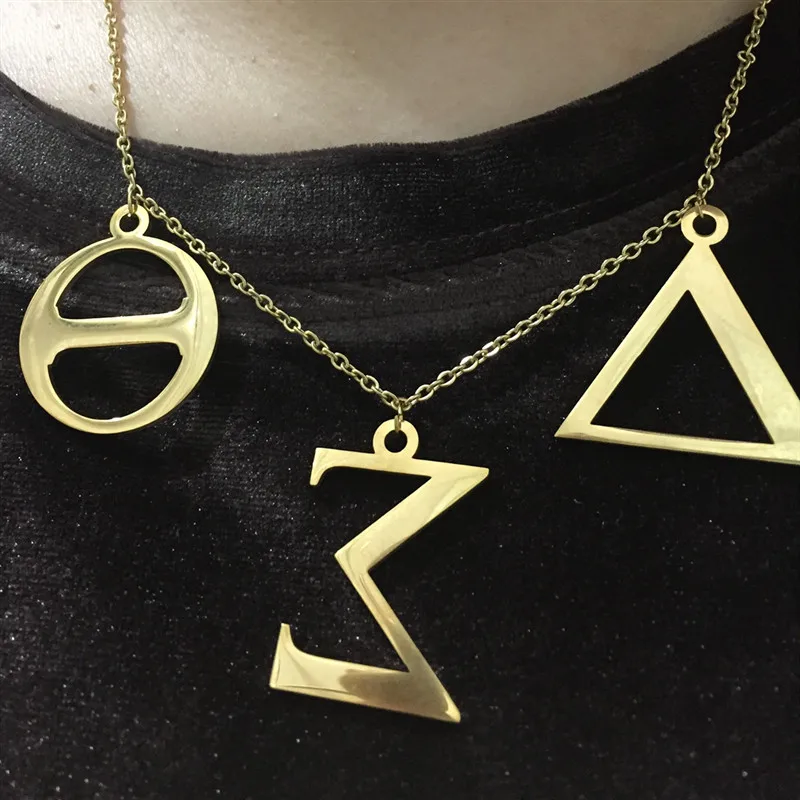 Изготовленный На Заказ Боком A-Z греческий крупные буквы ожерелье