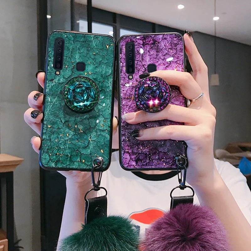 Чехол из эпоксидной золотой фольги с драгоценным камнем для Samsung Galaxy S20 10 S9 S8 Plus S7