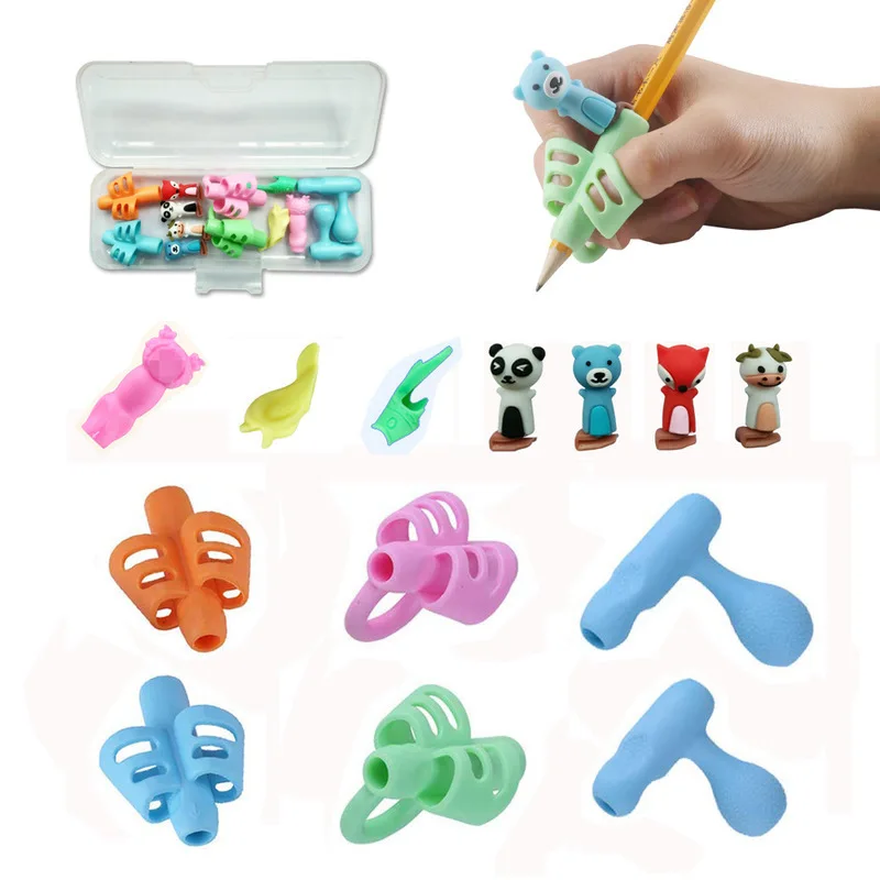 

16Pcs/Box Two-Finger Silicone Pencil Holder Grips Children Writing Correction Tools For Boys and Girls Learning Stationery Gift