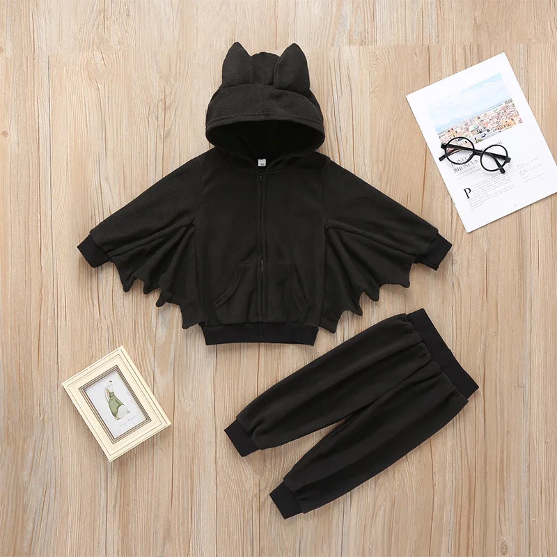 

2020 TALLOLY Autumn Halloween Children's Bat Costume Black Children's Long Sleeve Trousers Cotton Two-Piece Set