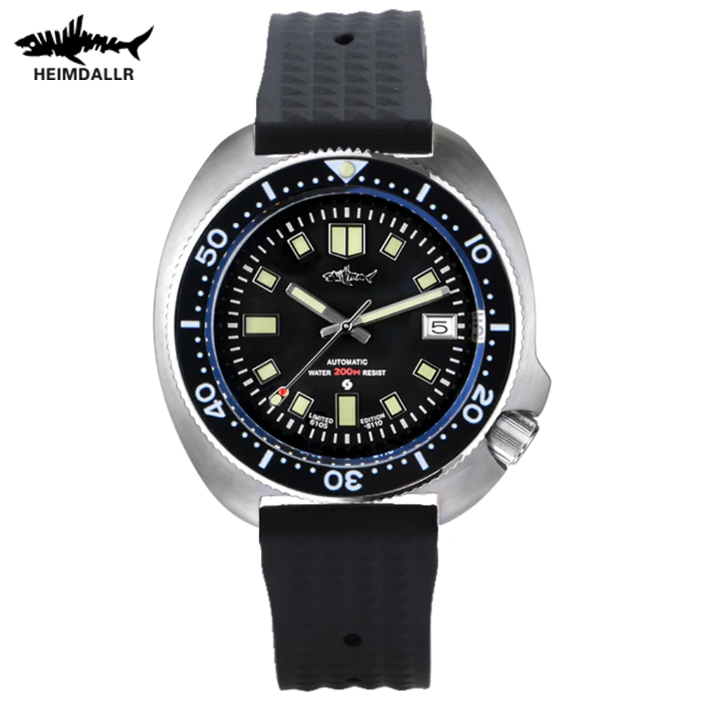 

HEIMDALLR Mens Mechanical Watch Stainless Steel Solid belt Sapphire Crystal NH35A Automatic Watch 200M Waterproof Diver Watches