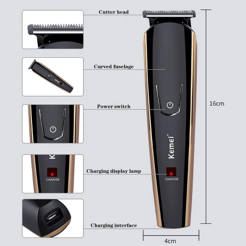 

KEMEI 8in1 Professional Digital Hair Trimmer Rechargeable Electric Hair Clipper Low Noise Men's Cordless Haircut Ceramic Blade