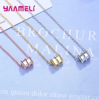 elegant fashion small waist rose gold pendants necklace for women simple temperament 925 sterling silver chain jewelry gifts