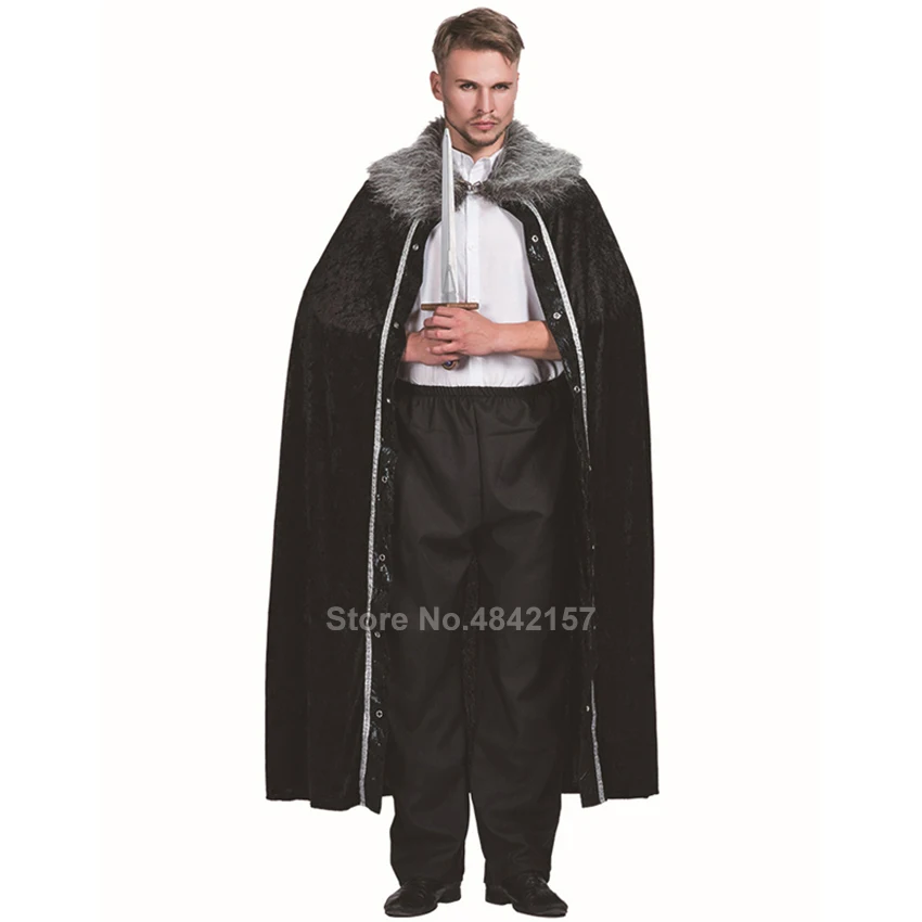 Роскошный меховой воротник на Хэллоуин средневековый косплей для мужчин