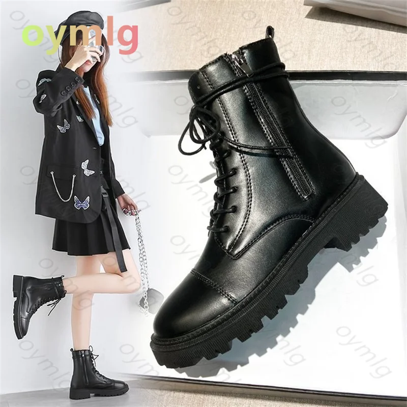 Новинка 2021 красные сапоги на толстой подошве женские осенне-зимние модные