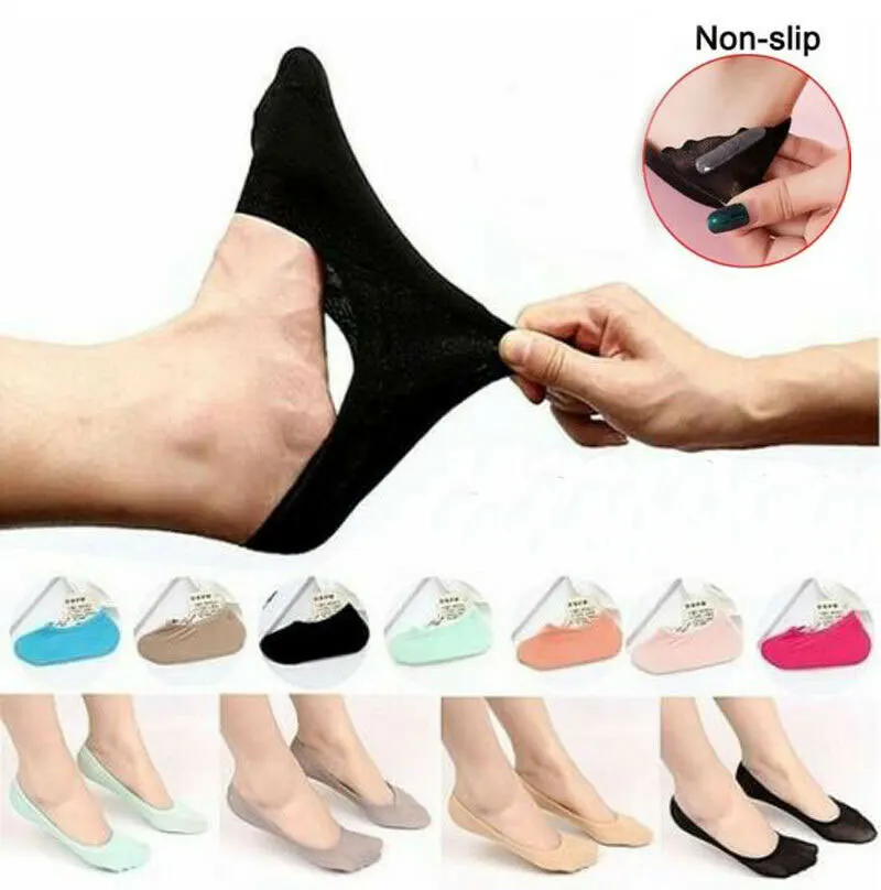 Носки-невидимки женские короткие летние дышащие хлопковые Нескользящие с низким