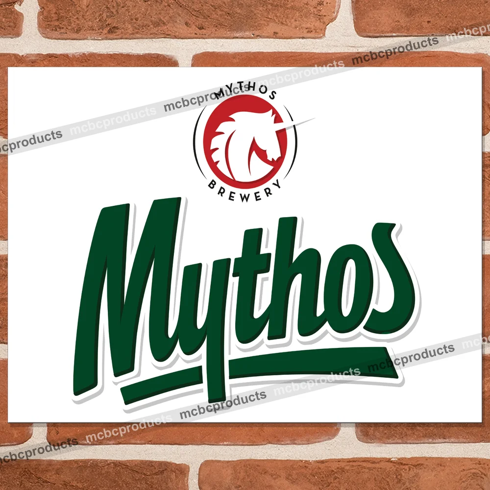 Металлические знаки с логотипом MYTHOS настенный светильник manпещера пивной эль бар