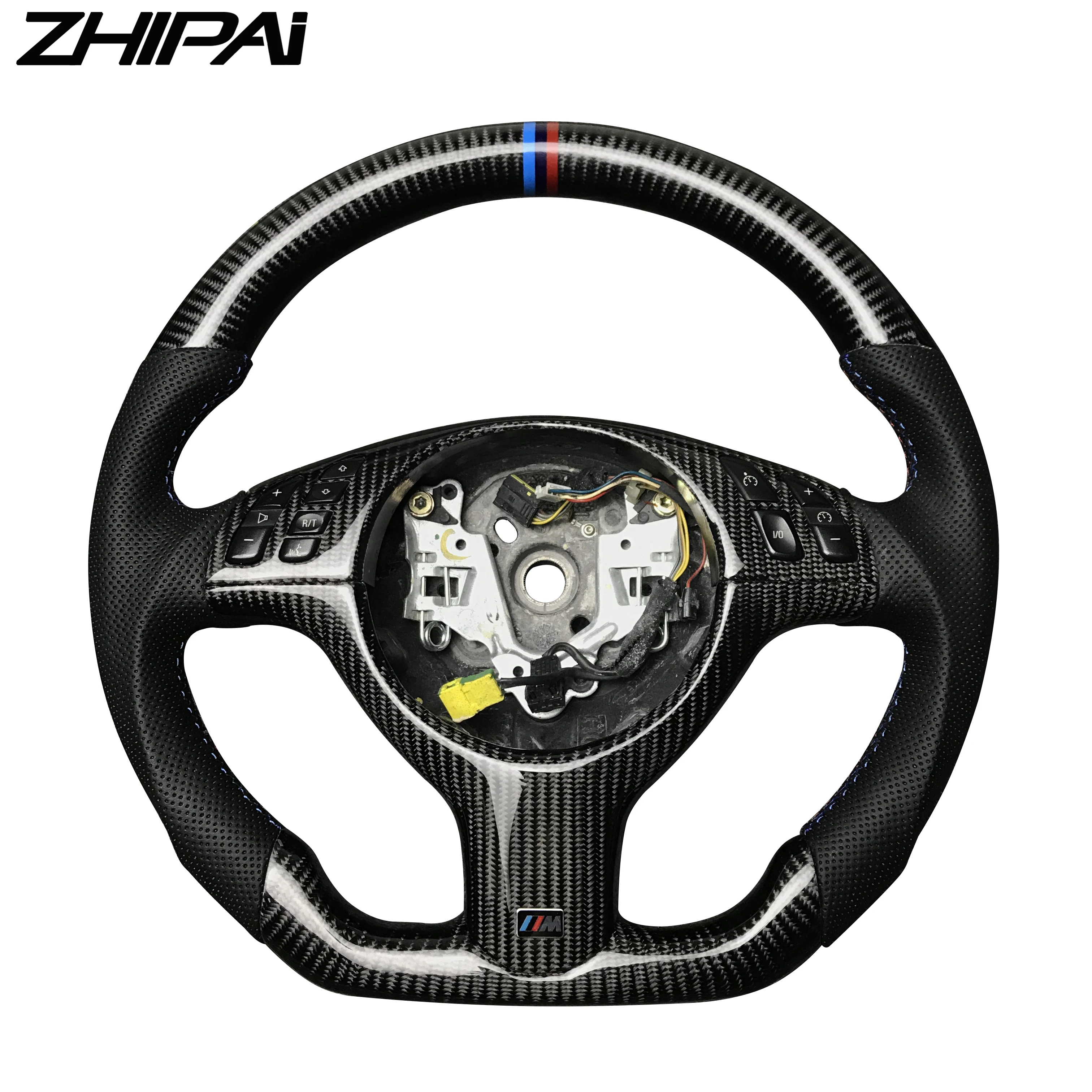 Углеродное волокно перфорированная кожа рулевое колесо в сборе для BMW Старый 3