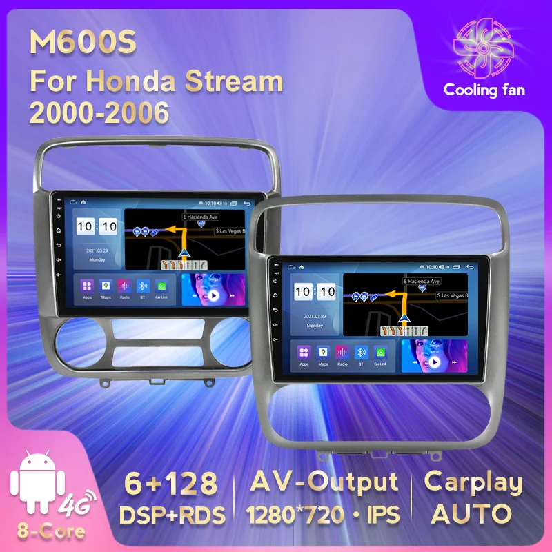 

Carplay Авто WIFI 4G LTE BT автомобильное радио для Honda Stream 2000-2006 мультимедийный видеоплеер GPS-навигация Android 11 8Core 6 + 128G