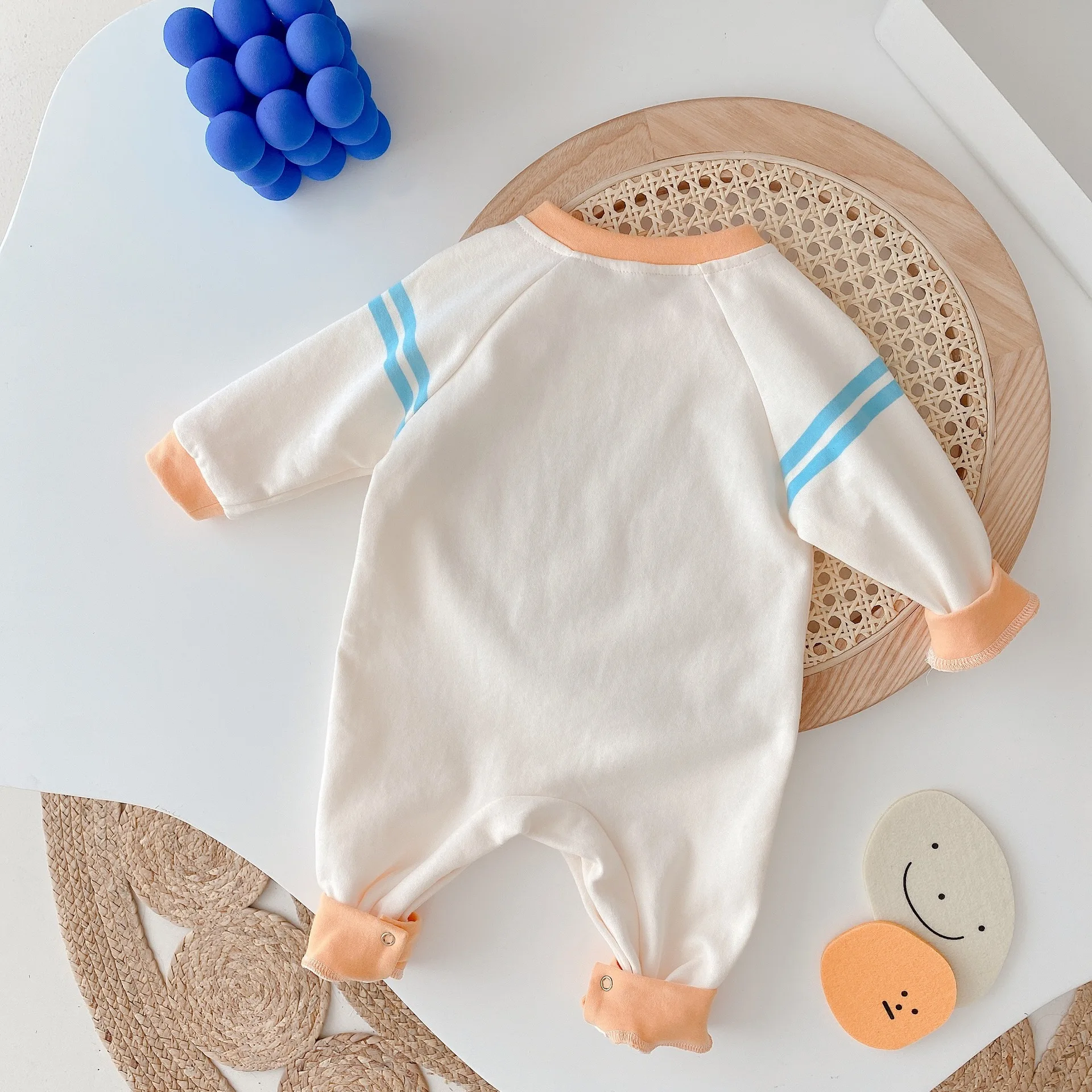 

Детские хлопковые комбинезоны; Пижамы для новорожденных; Комбинезоны; Модная осенняя одежда для малышей; Комбинезон с длинными рукавами и р...