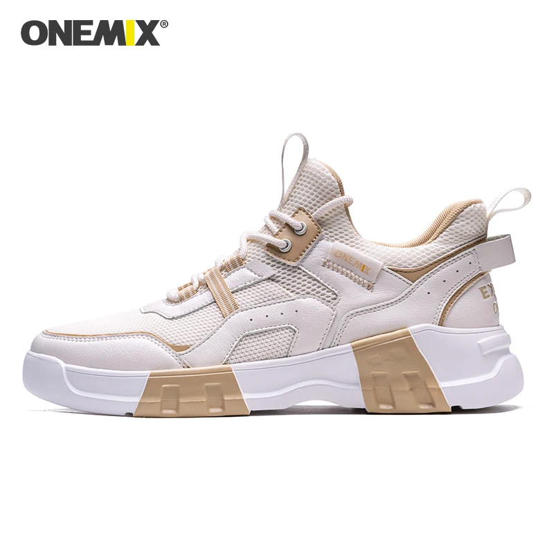 ONEMIX, Новое поступление, ретро кроссовки для бега, мужские кроссовки, спортивная обувь для спортзала, уличные тренировочные туфли, мужская обувь,, баскетбольные кроссовки - Цвет: ivory white