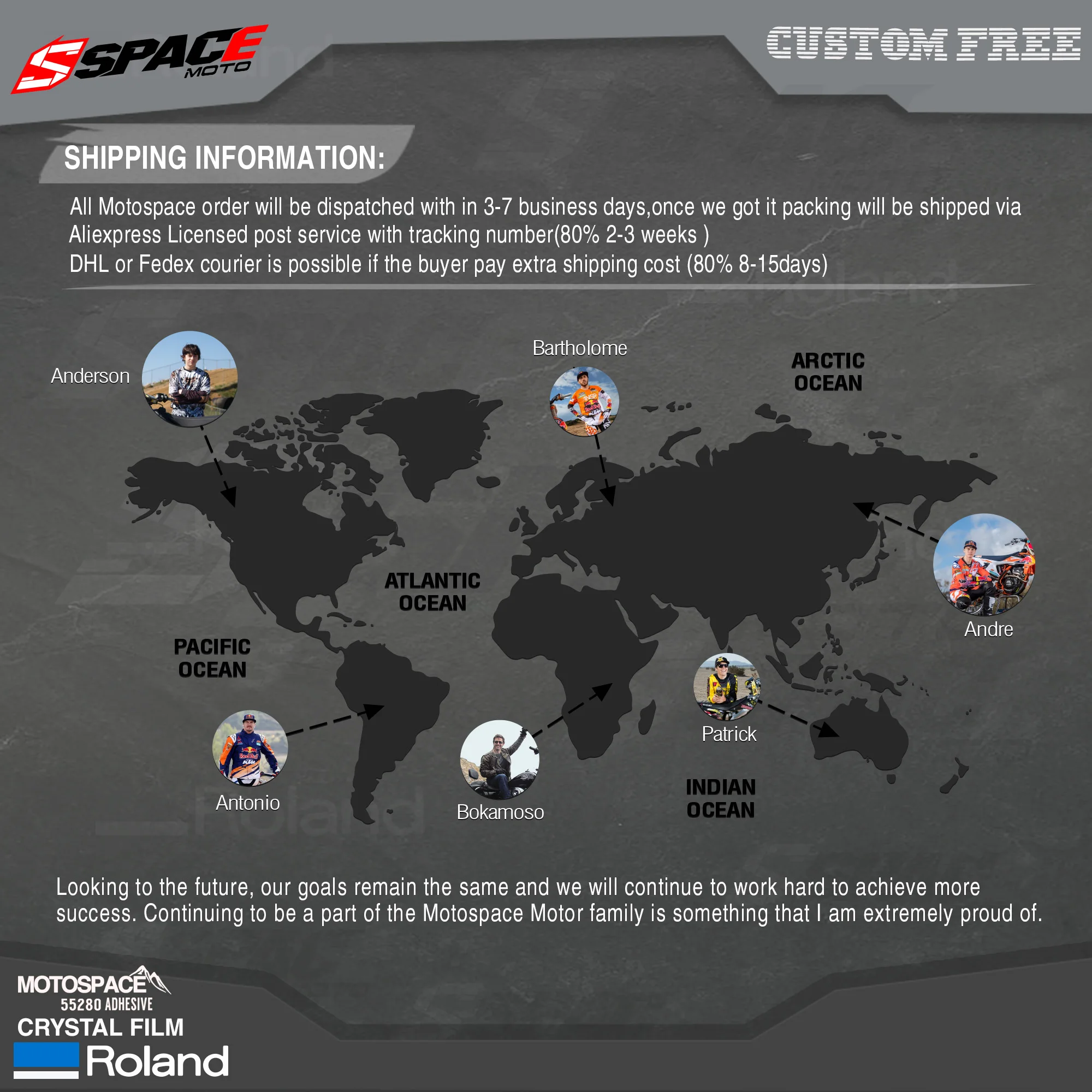 

MotoSpace Custom Team Graphics Backgrounds Decals 3M Stickers Kit For HONDA CRF250X 2004 TO 19 002