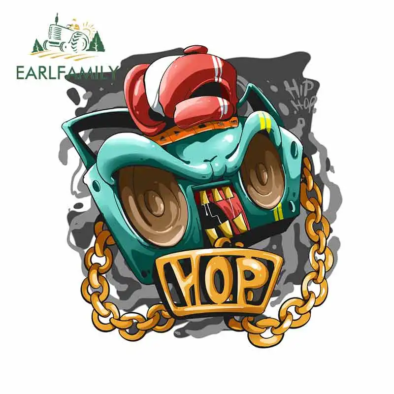 

EARLFAMILY 13cm x 11.8cm For Hiphop Cartoon Car Stickers Creative Decal Occlusion Scratch Windshield Vinyl Material