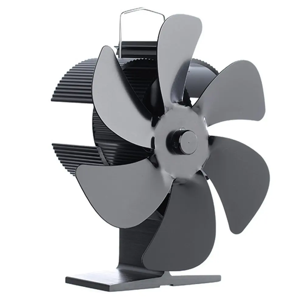 

6-blade Fireplace Fan Mini Thermal Power Fireplace Fan Alumina Portable Countertop Silent Fan Heat Powered Stove Fan