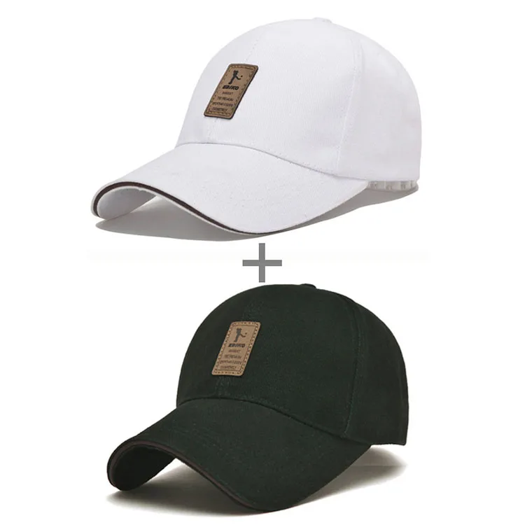 [AETRENDS] Для мужчин хлопок Бейсбол Кепки 6 Панель Snapback Bone шапка Z-1936 - Цвет: White and Black 2