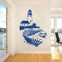 lighthouse ocean vinyl wall sticker decals home for living room decor with boat sea style wall posters cx557