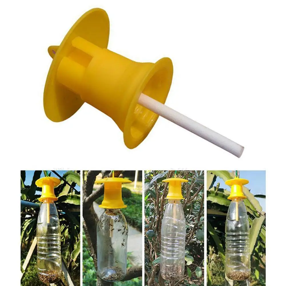 

Fruit Fly Trap Killer Plastic Yellow Drosophila Trap Flypaper Insect Fly Catcher Pest Control For Home Farm Orchard High Quality